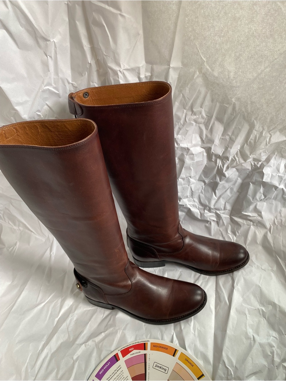 Frye Brown Leather Tall Riding Boots